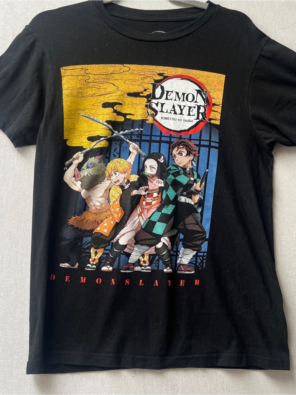 Demon Slayer Kimetsu No Yaiba Anime Graphic Crewneck Short Sleeve Tee S